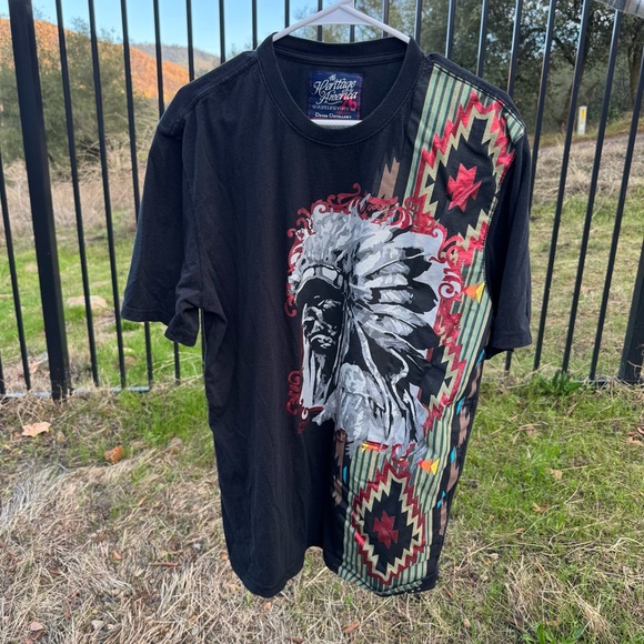 Heritage by America Seventeen Seventy Six Native Chief T-Shirt XL - Picture 6 of 6